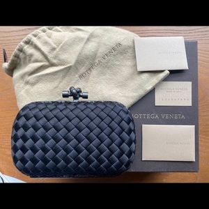Bottega Veneta Black Lizard Knot Clutch